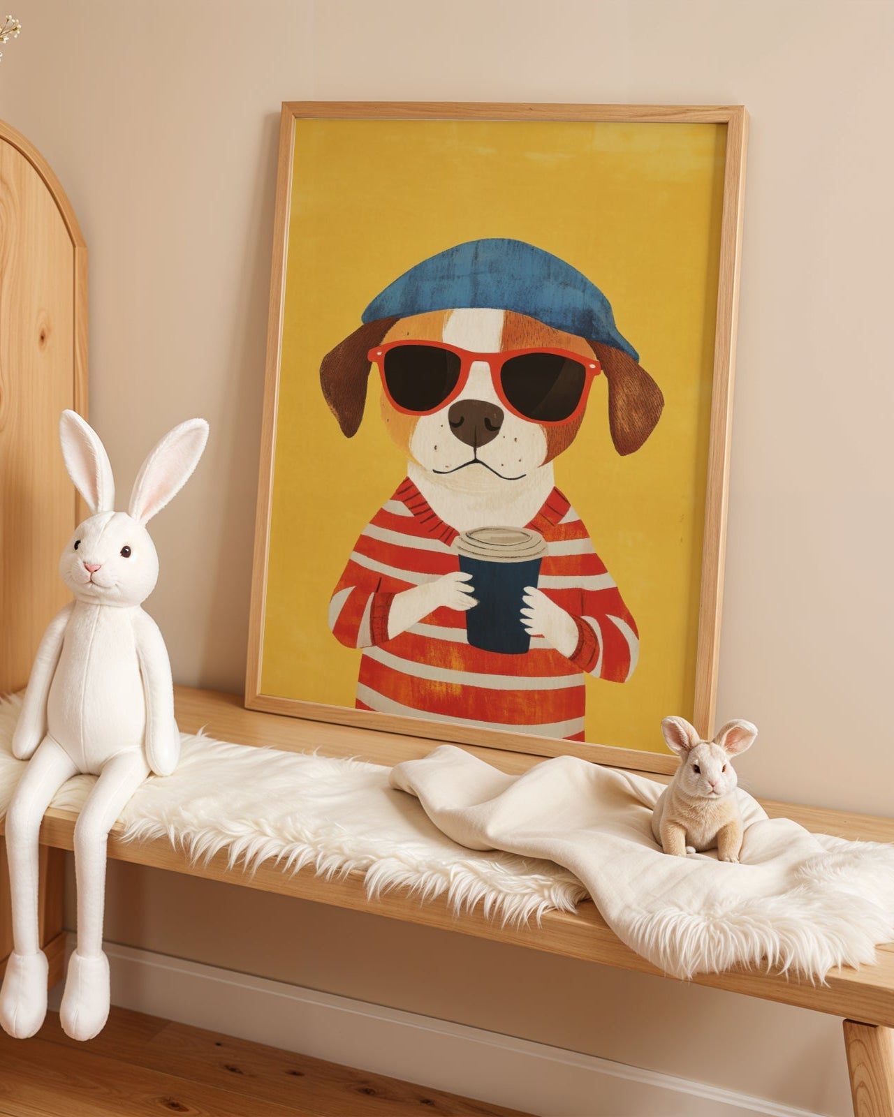 Kahve içen Köpek Poster