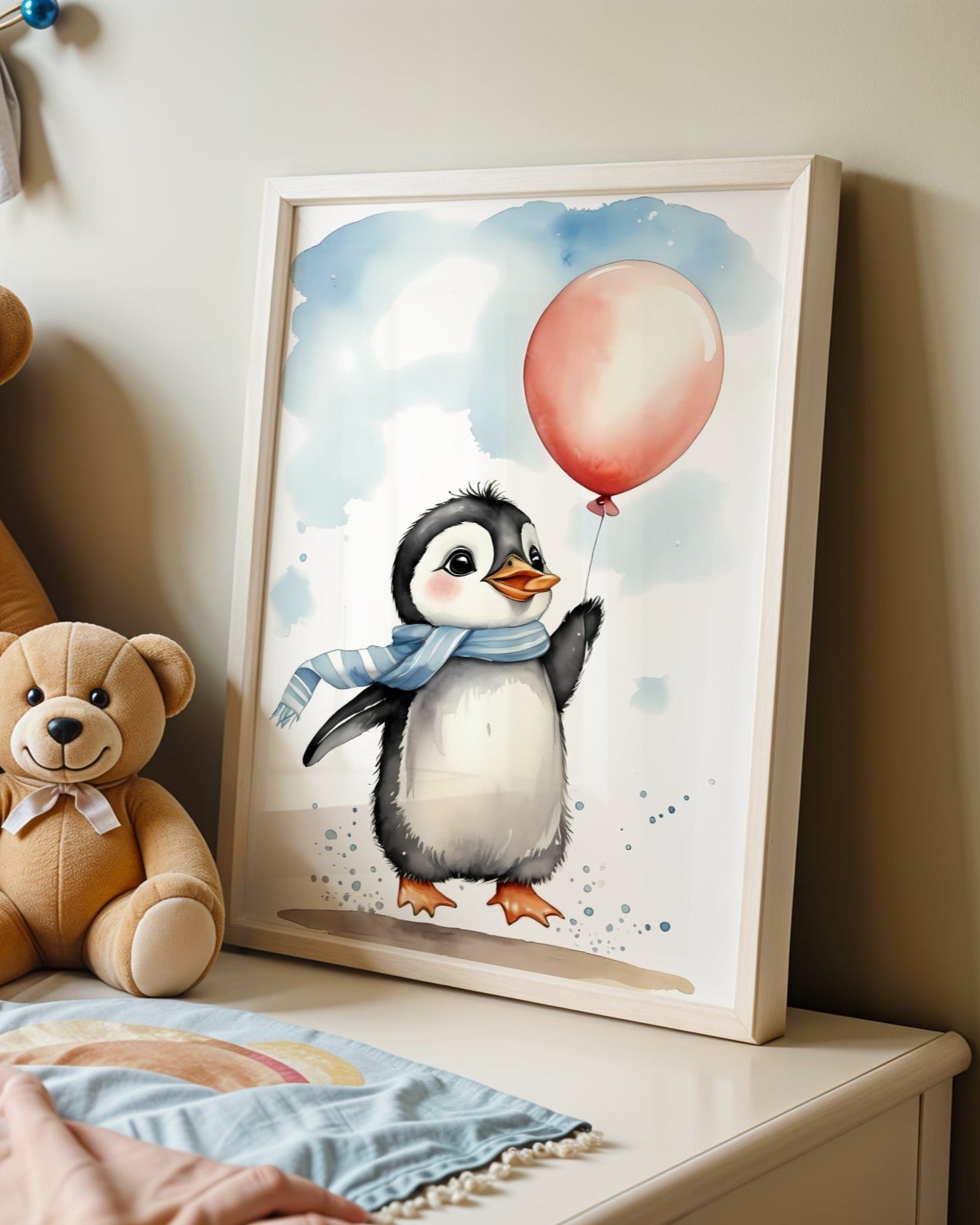 Balonlu Penguen Poster