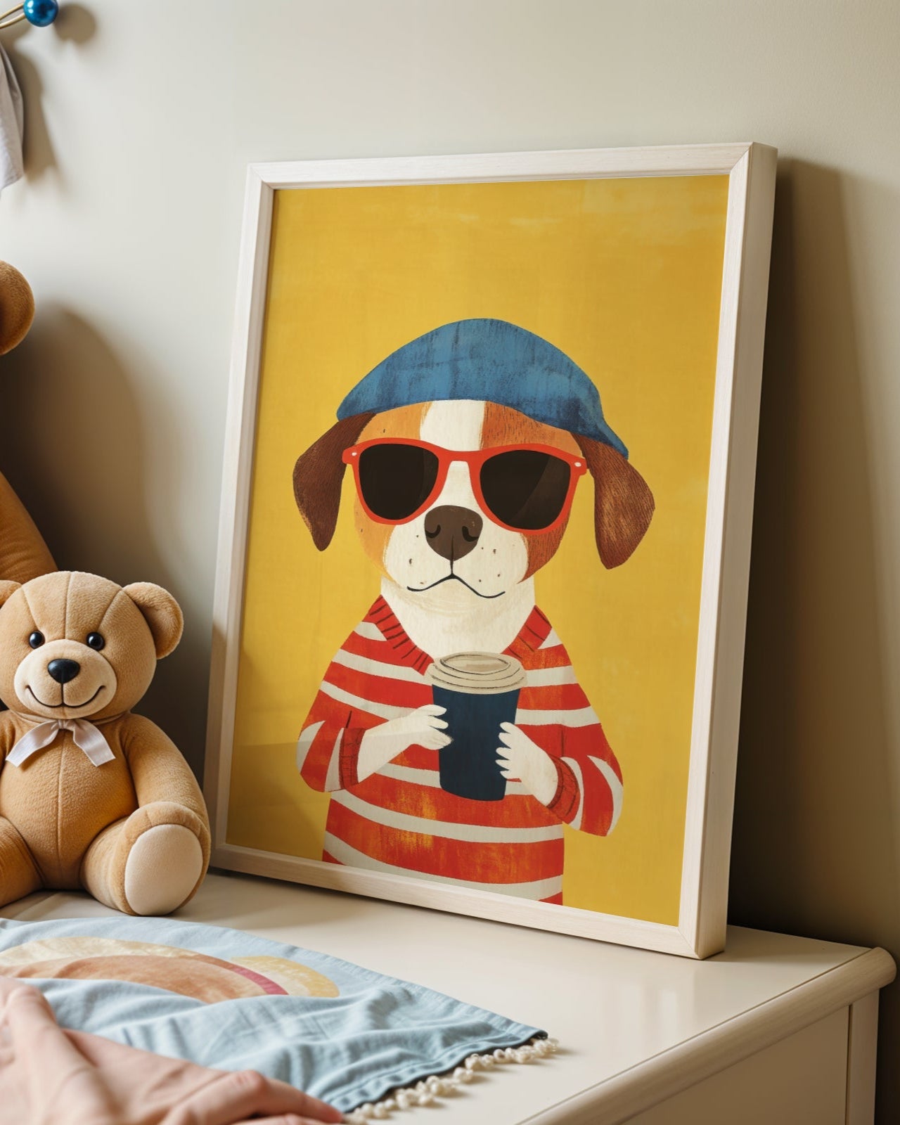 Kahve içen Köpek Poster