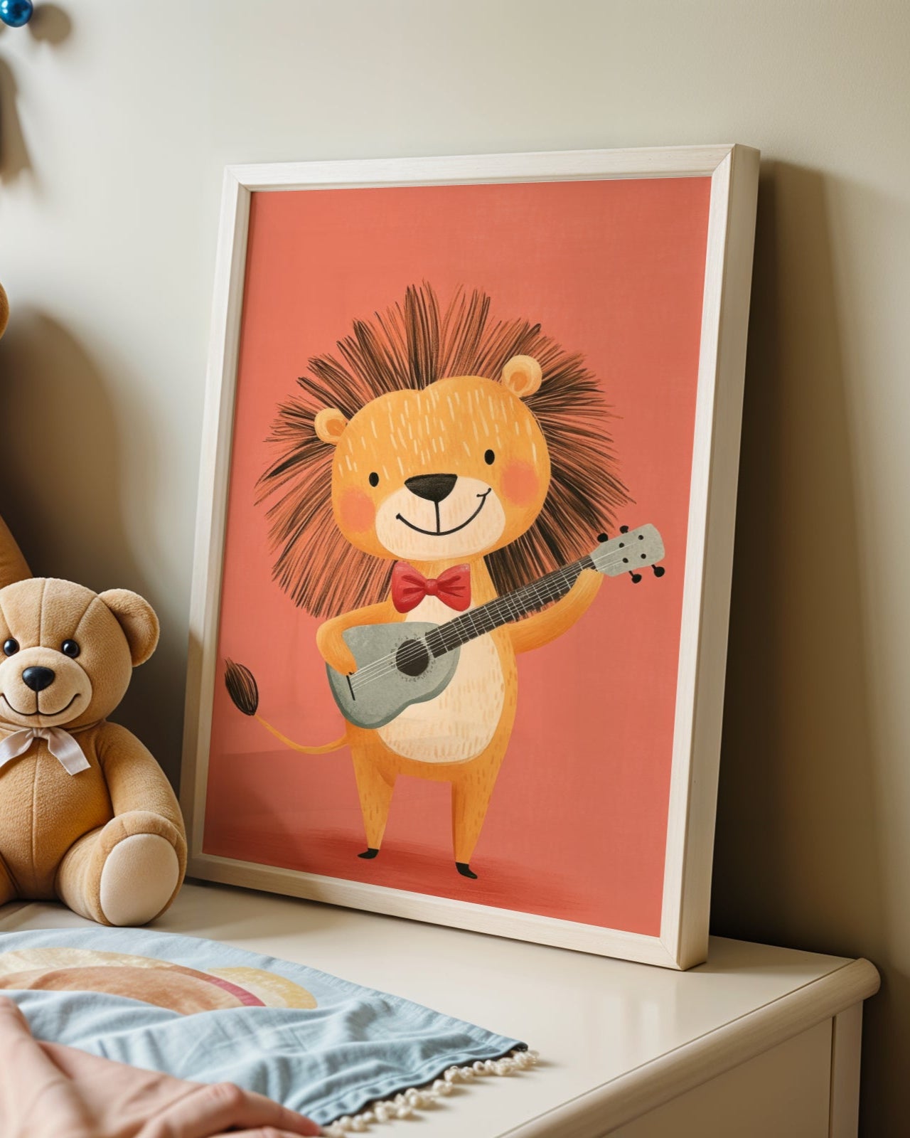 Gitar Çalan Aslan Poster