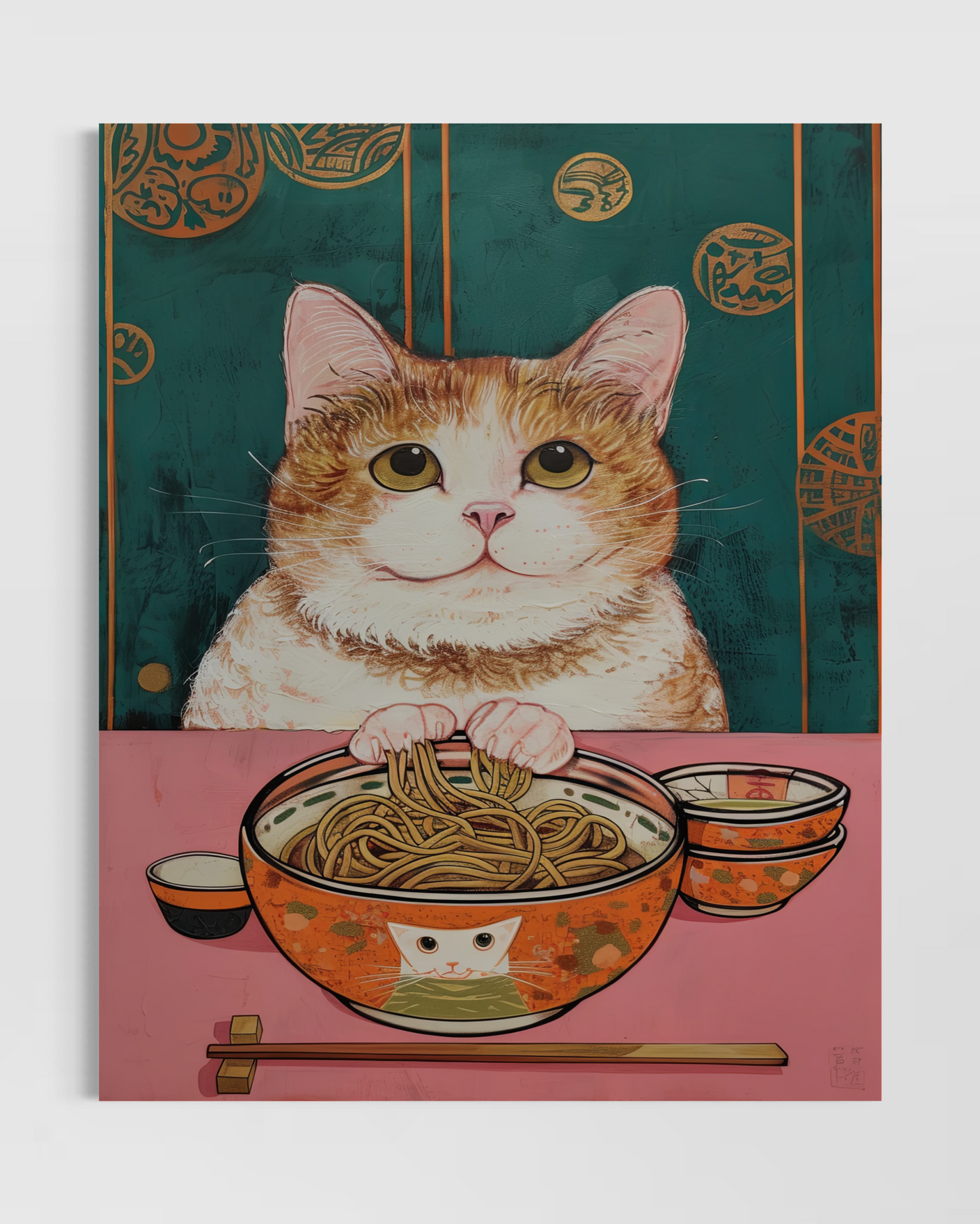 Cat and Noodle Poster