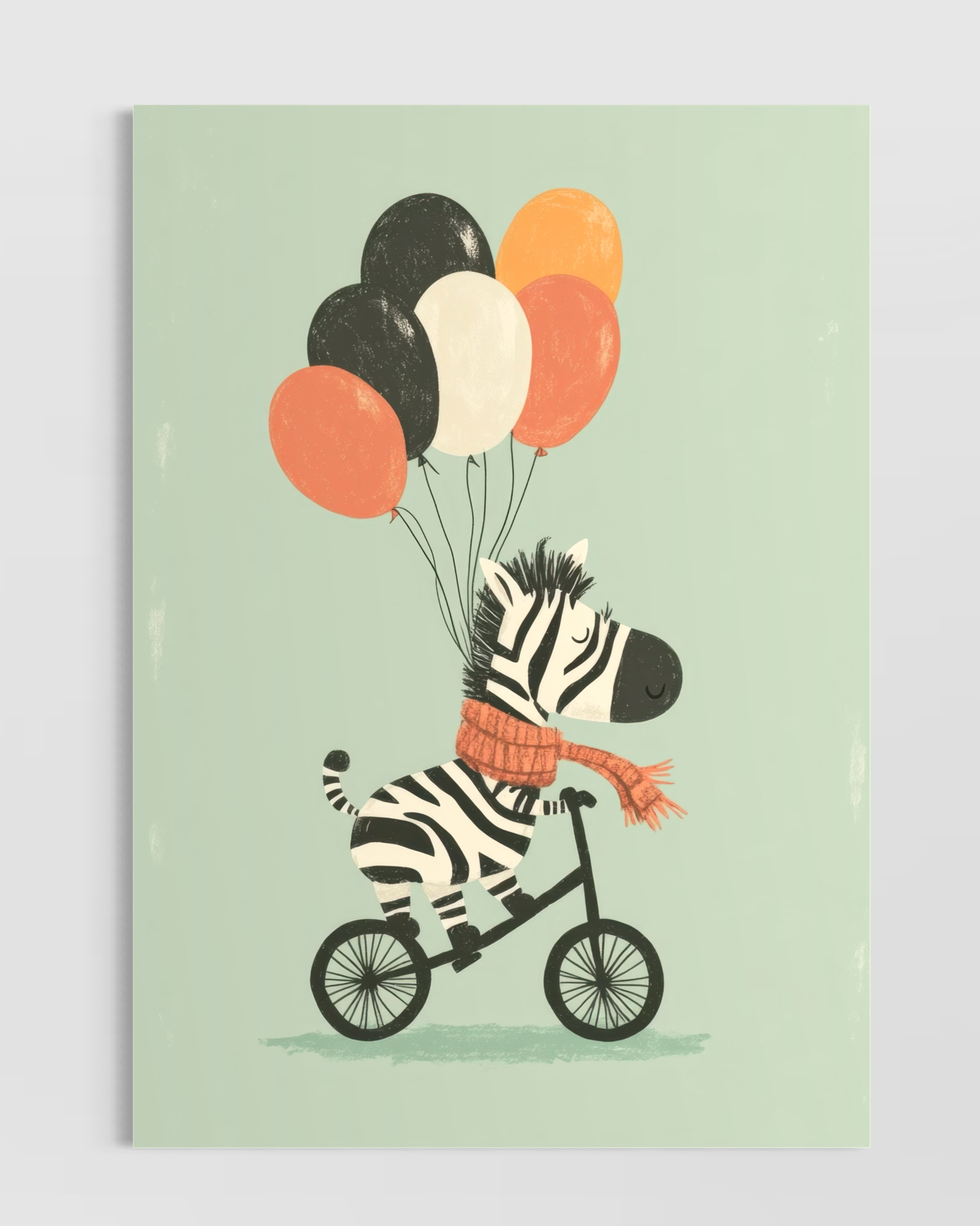 Bisikletli Zebra Poster