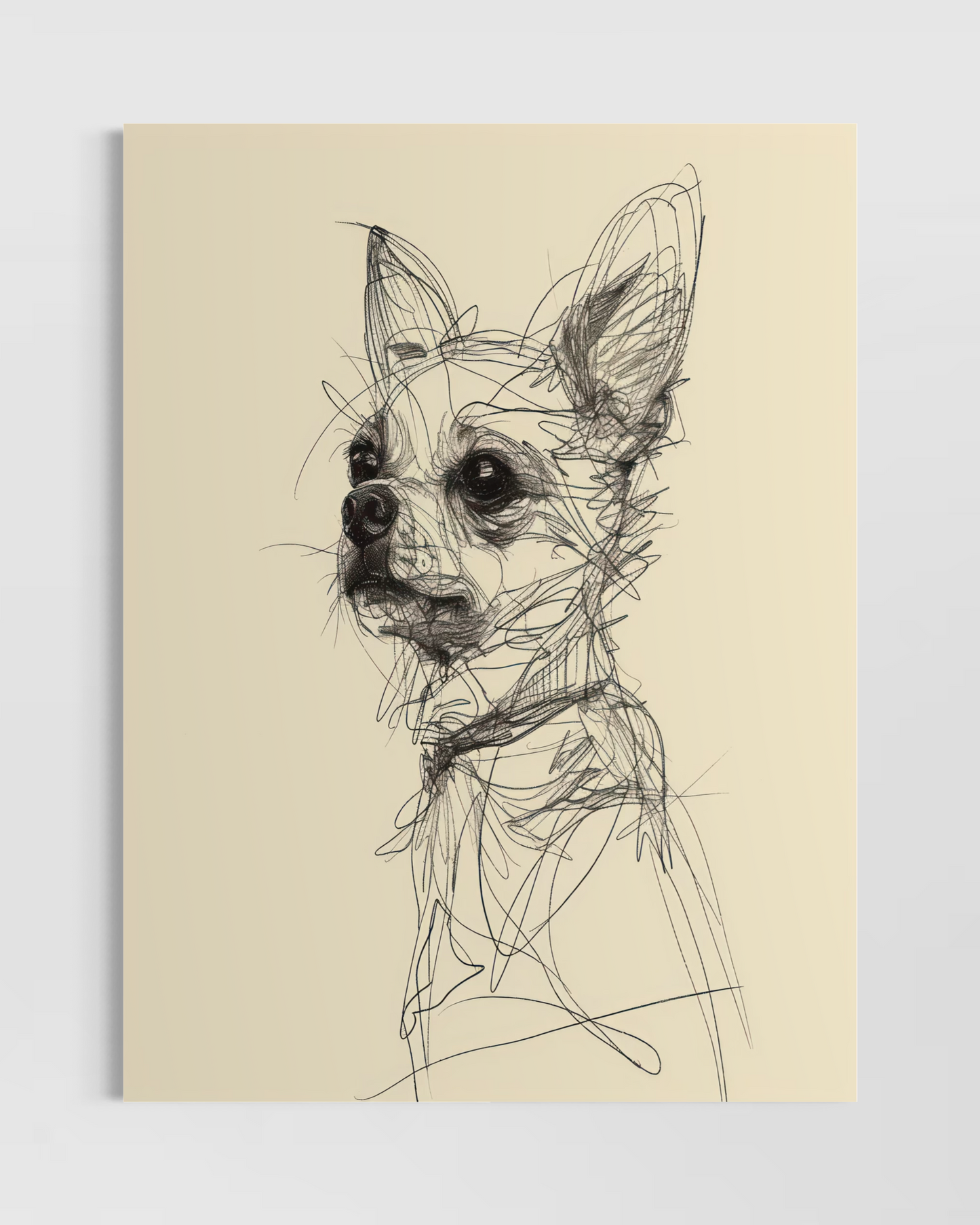 Çizgisel Köpek Poster