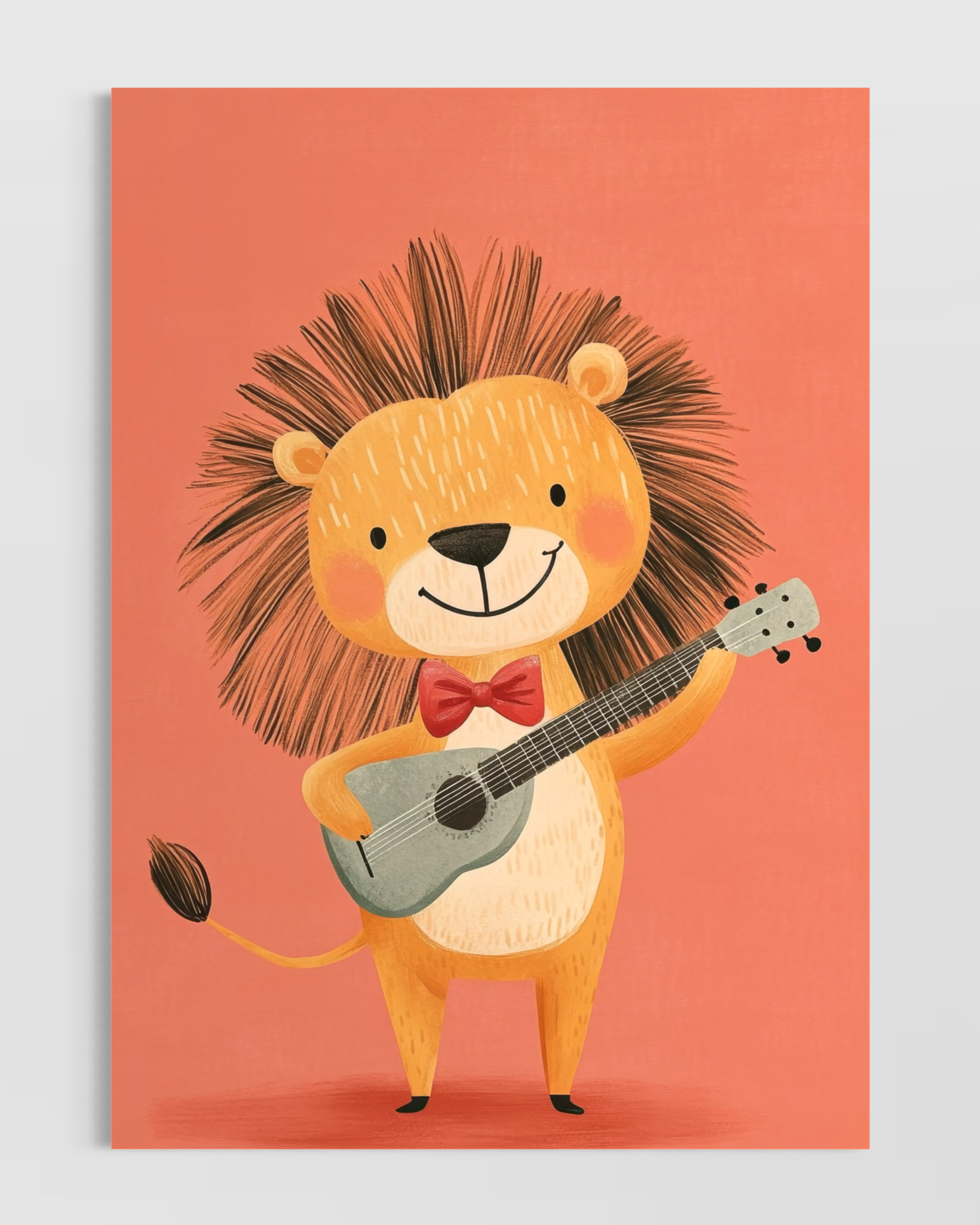 Gitar Çalan Aslan Poster