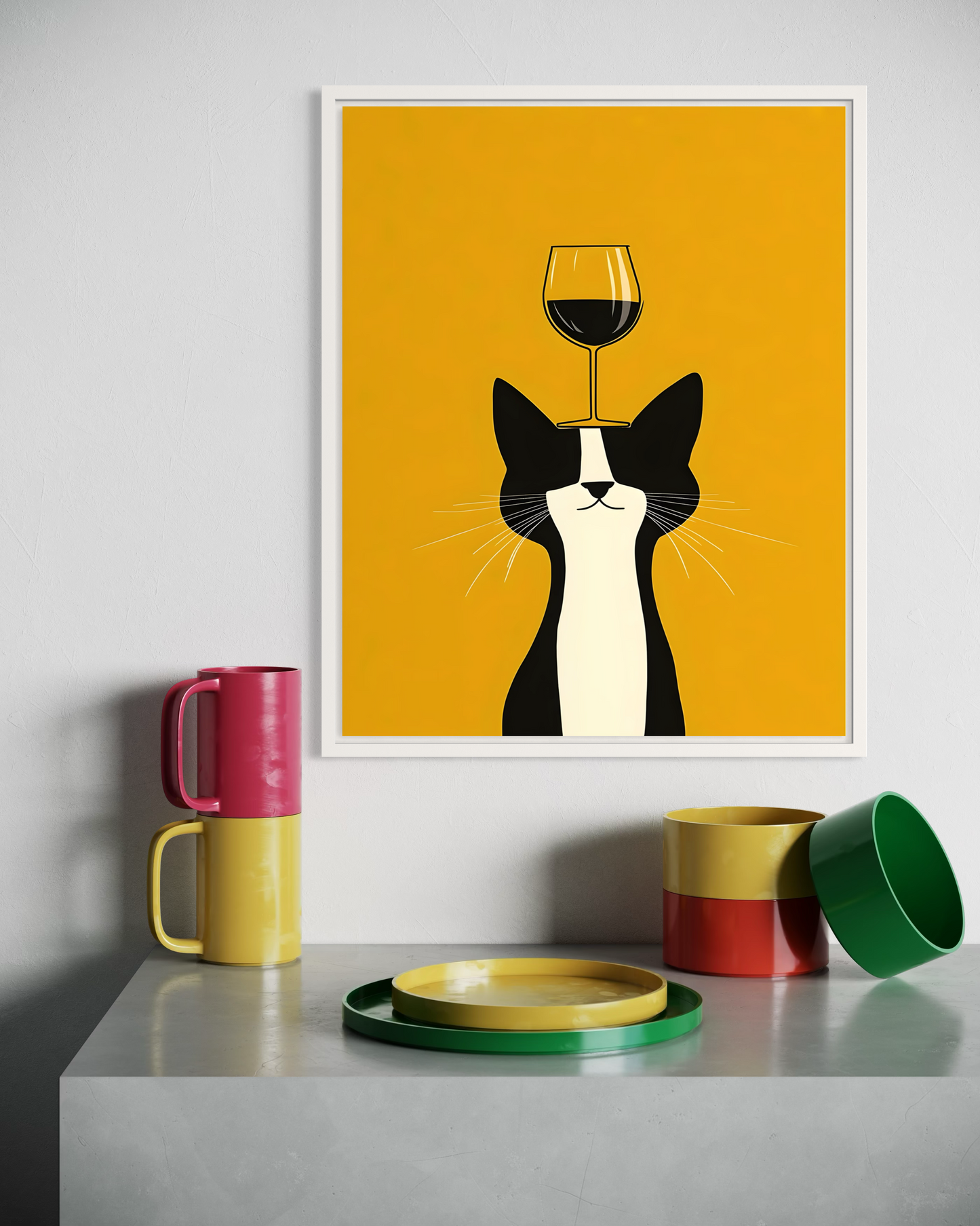 Cat with Wine