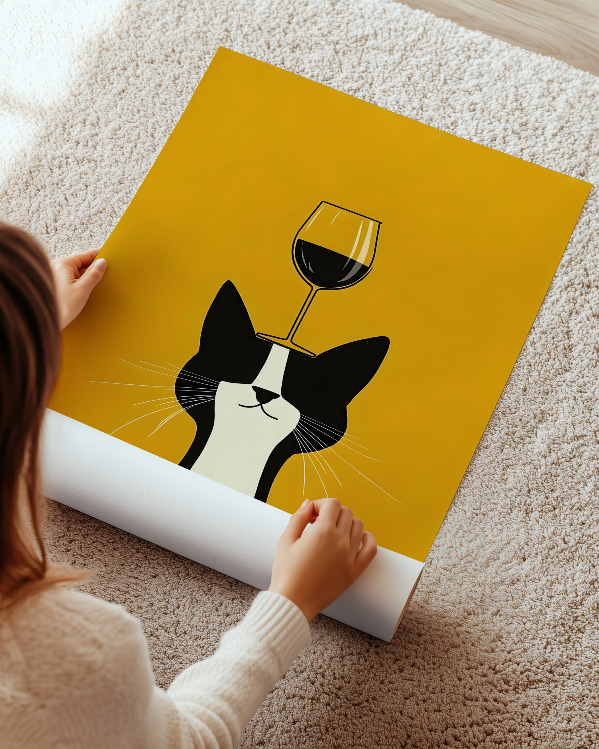 Cat with Wine