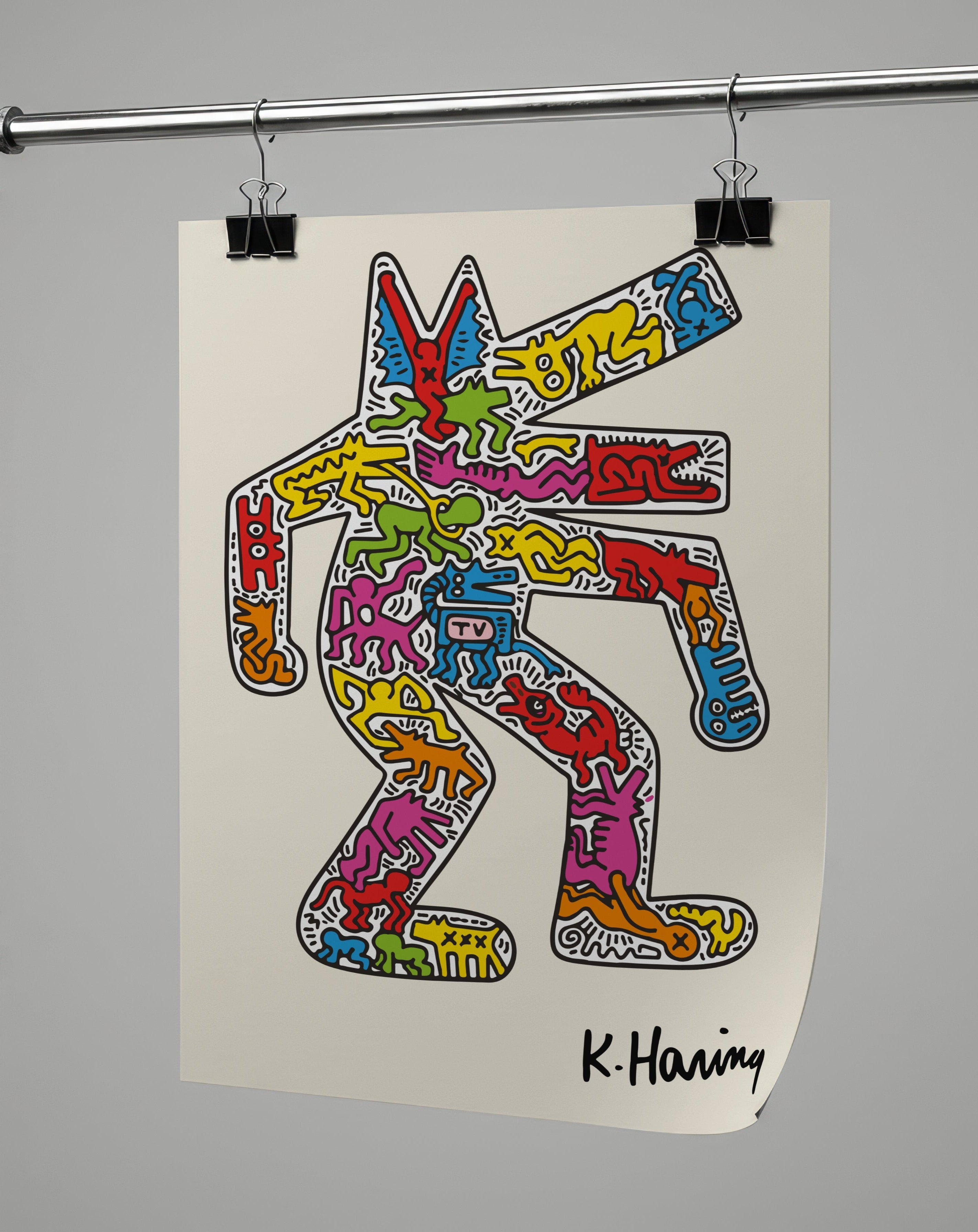 Keith Haring Wolf Poster