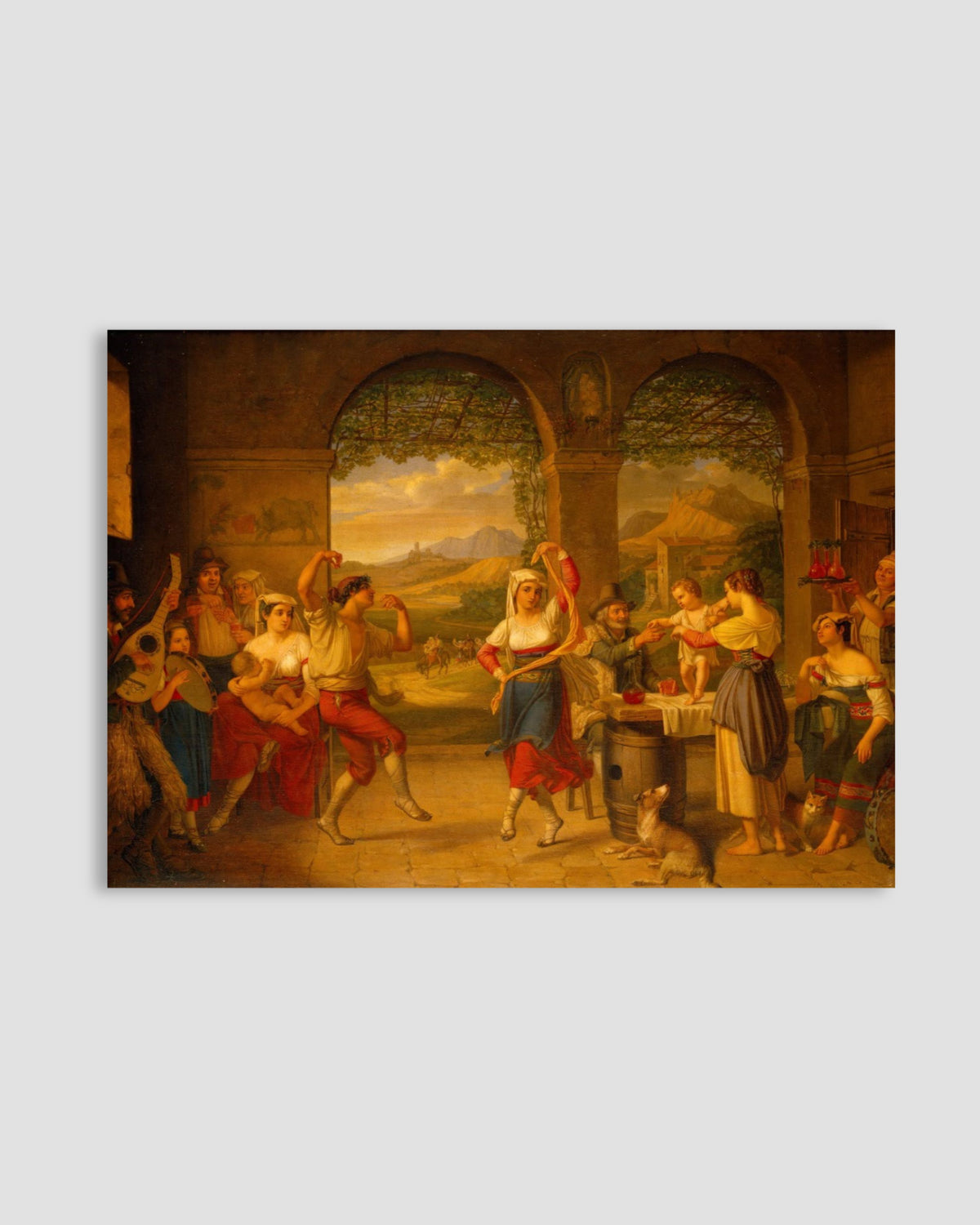 Dietrich Wilhelm Lindau - A Saltarello Being Danced In A Roman Osteria Poster