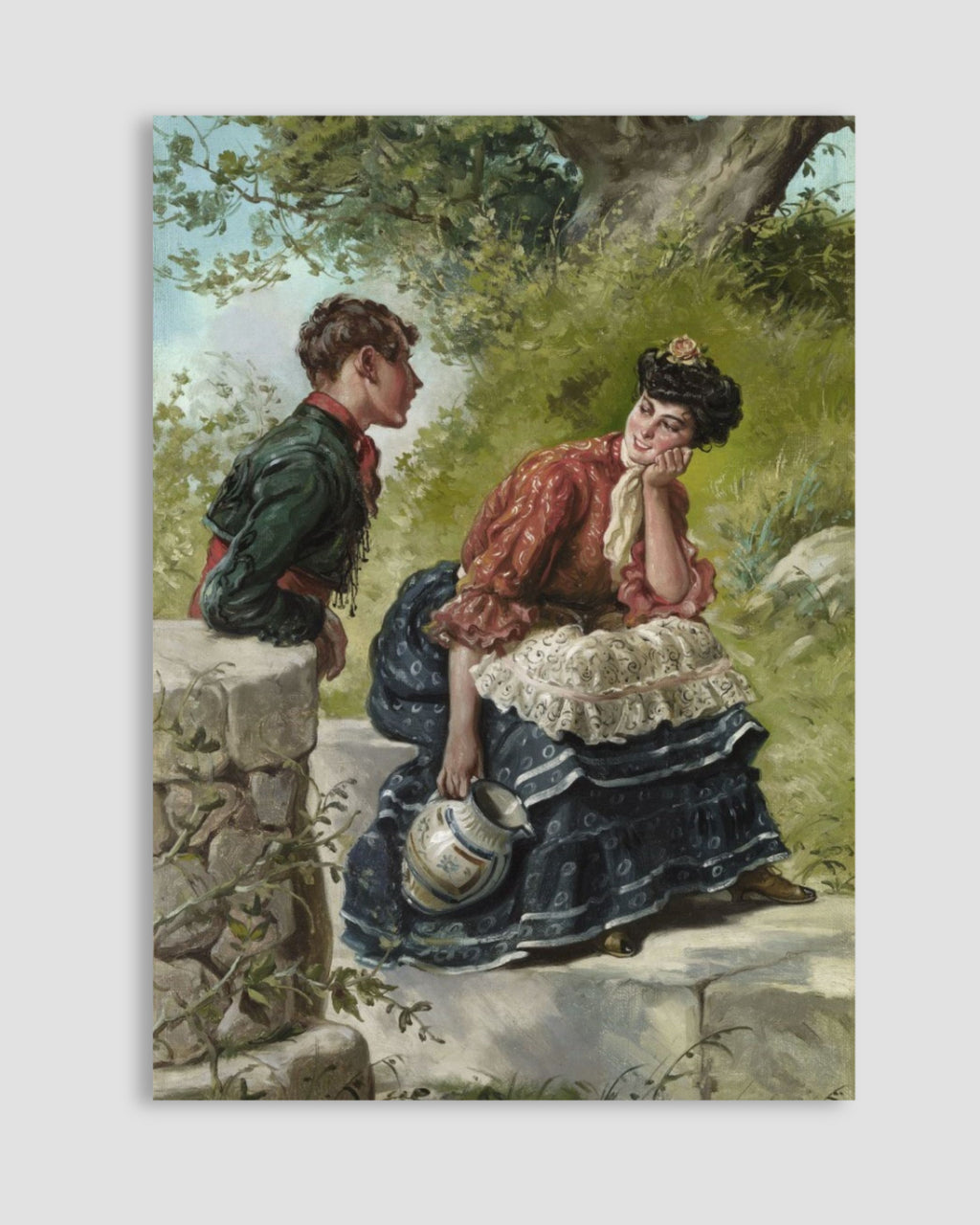 Eduardo Sanchez Sola - Courting Couple at the Fountain Poster