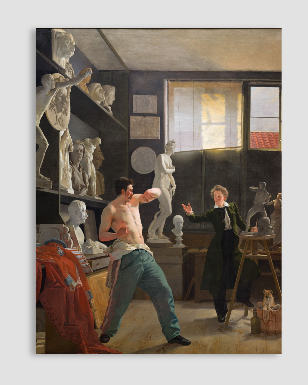Wilhelm Bendz - A Sculpt Or In His Studio Working From The Life Poster