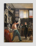 Wilhelm Bendz - A Sculpt Or In His Studio Working From The Life Poster