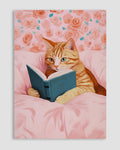 Kitap Okuyan Kedi Poster
