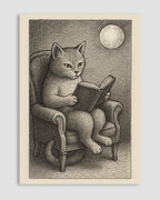 Kitap Okuyan Kedi No.2 Poster