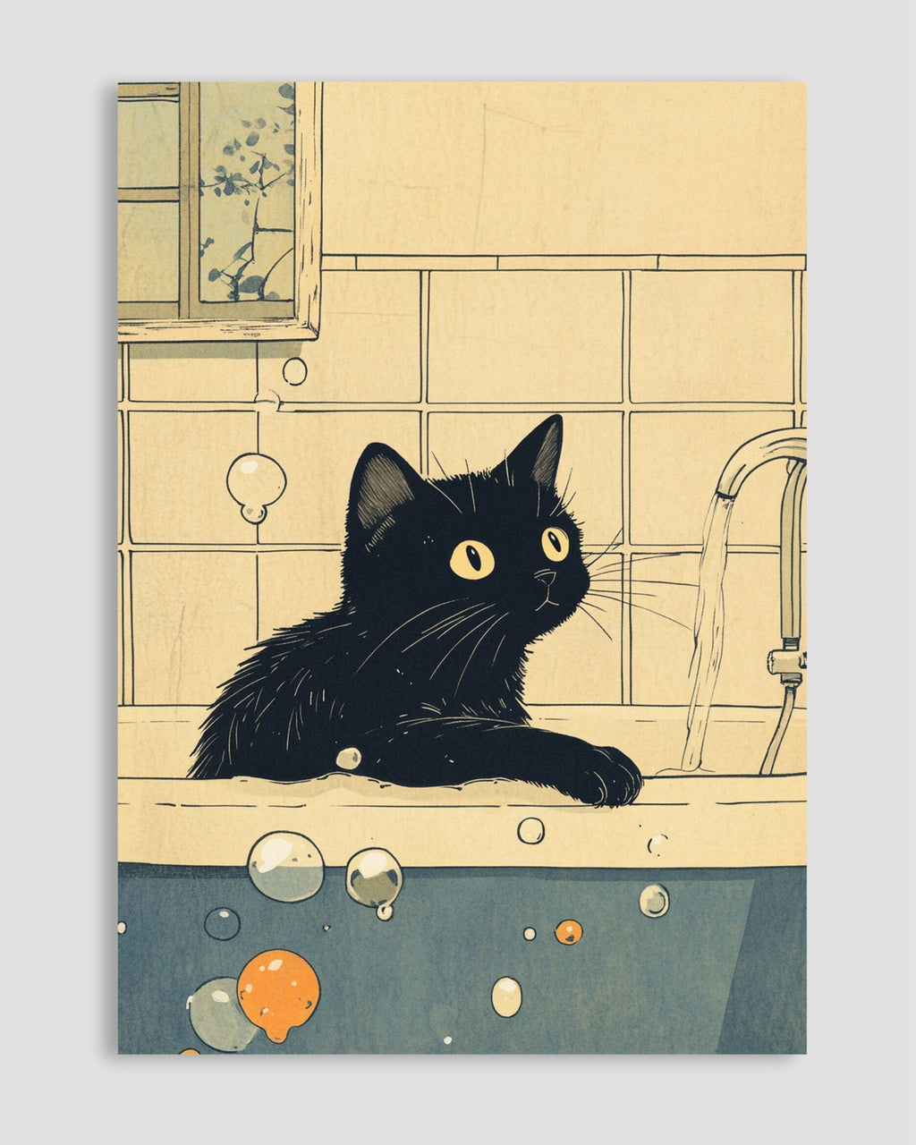 Black Cat Cleaning Poster