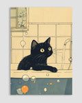 Black Cat Cleaning Poster