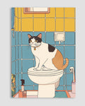 Cat In The Bathroom Poster