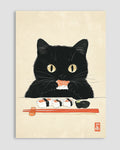 Sushi Yiyen Kara Kedi Poster