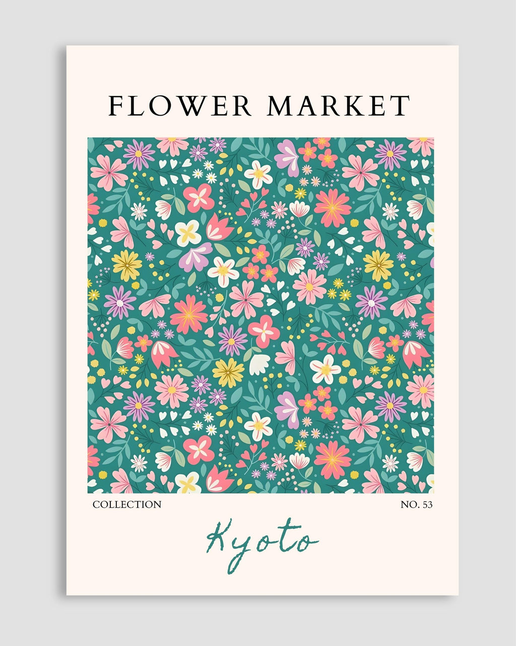 Flower Market Kyoto Poster
