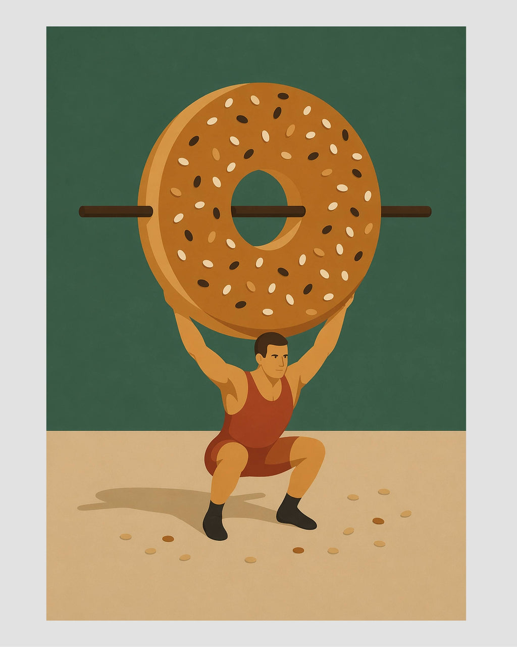 Bagel Weightlifting Poster