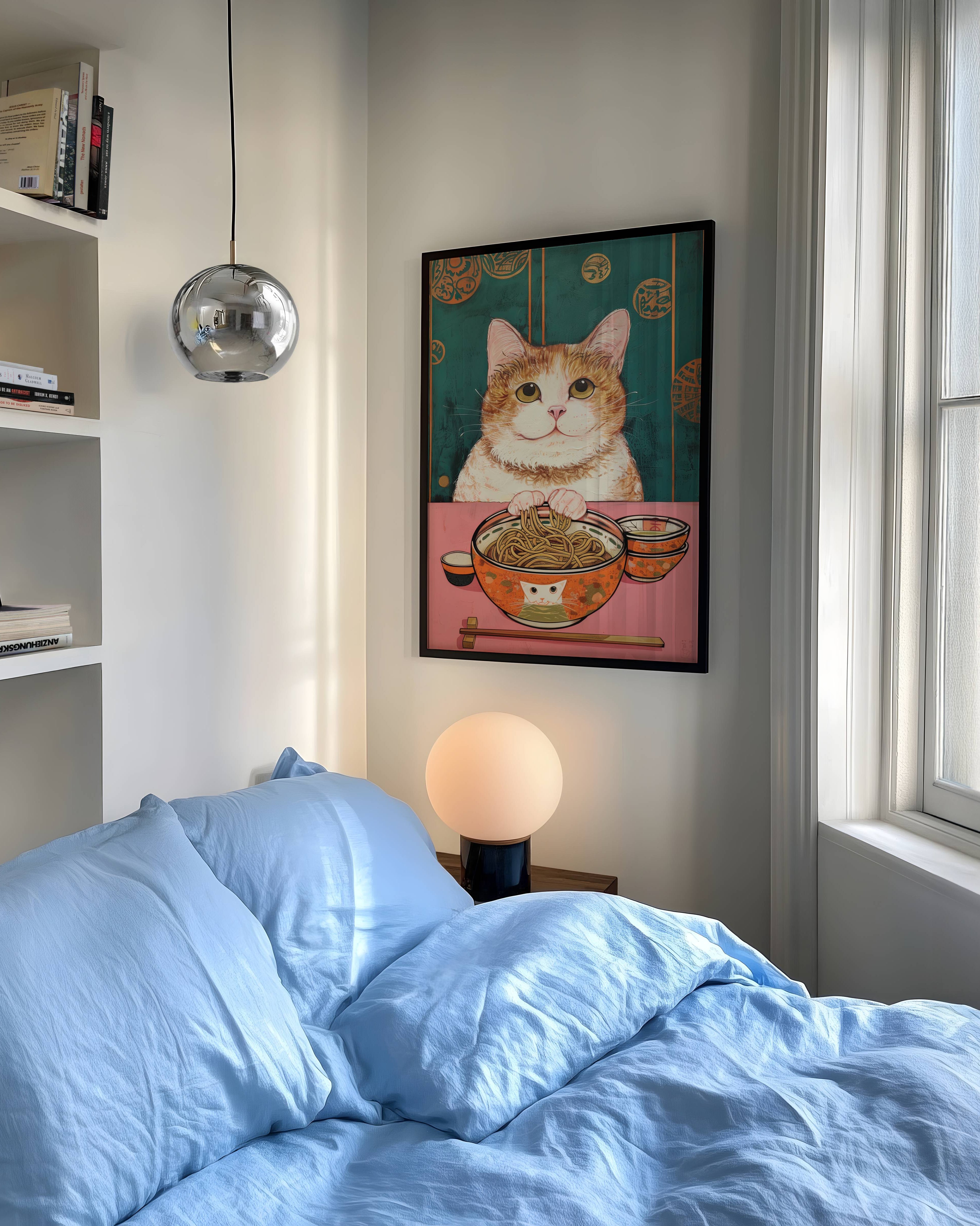 Cat and Noodle Poster