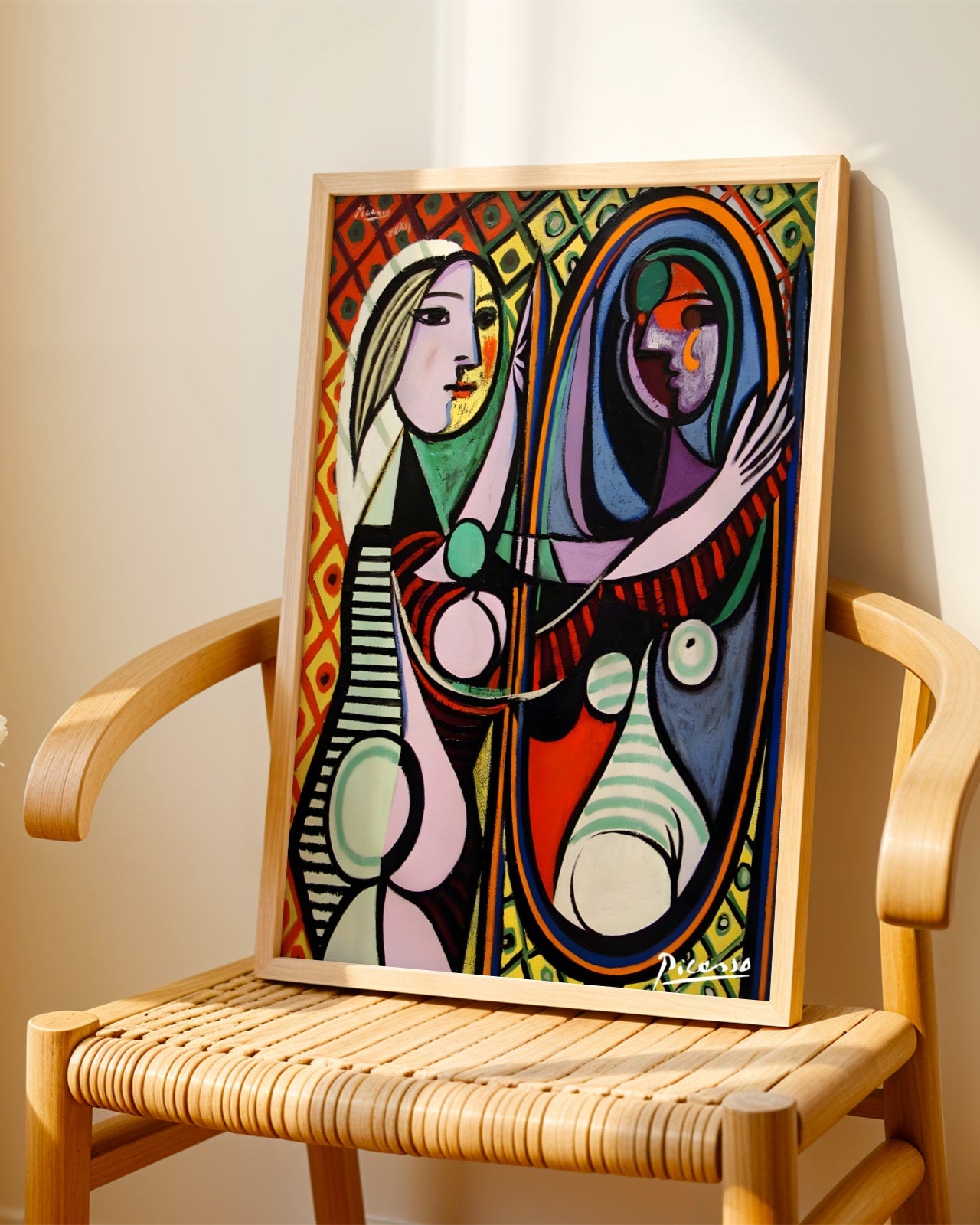 Picasso 飾り Picasso Ayna Karşısındaki Kız Poster – Postilsa