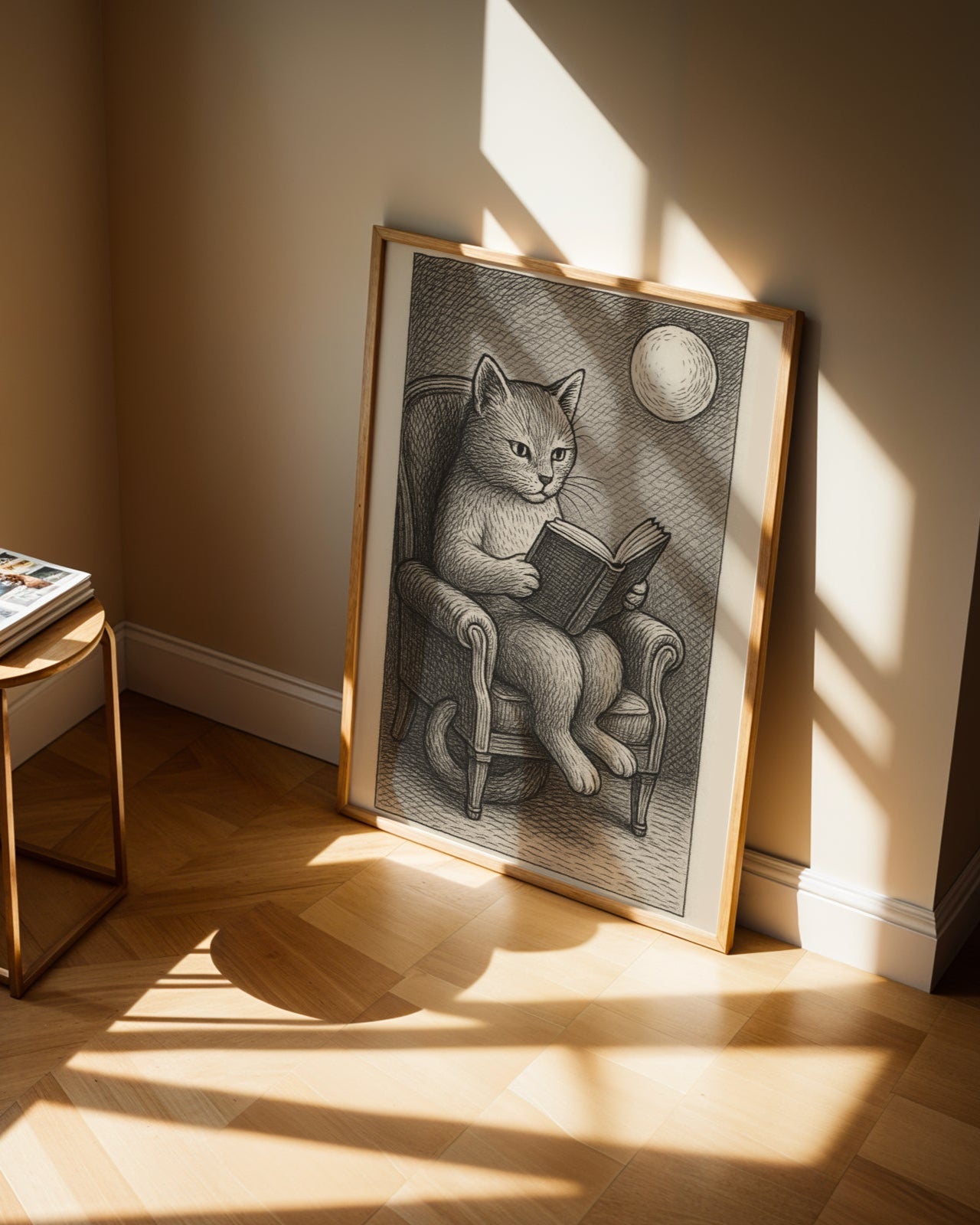 Kitap Okuyan Kedi No.2 Poster