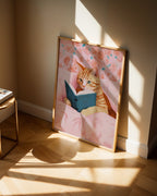 Kitap Okuyan Kedi Poster