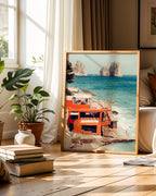 Capri Orange Beach Poster