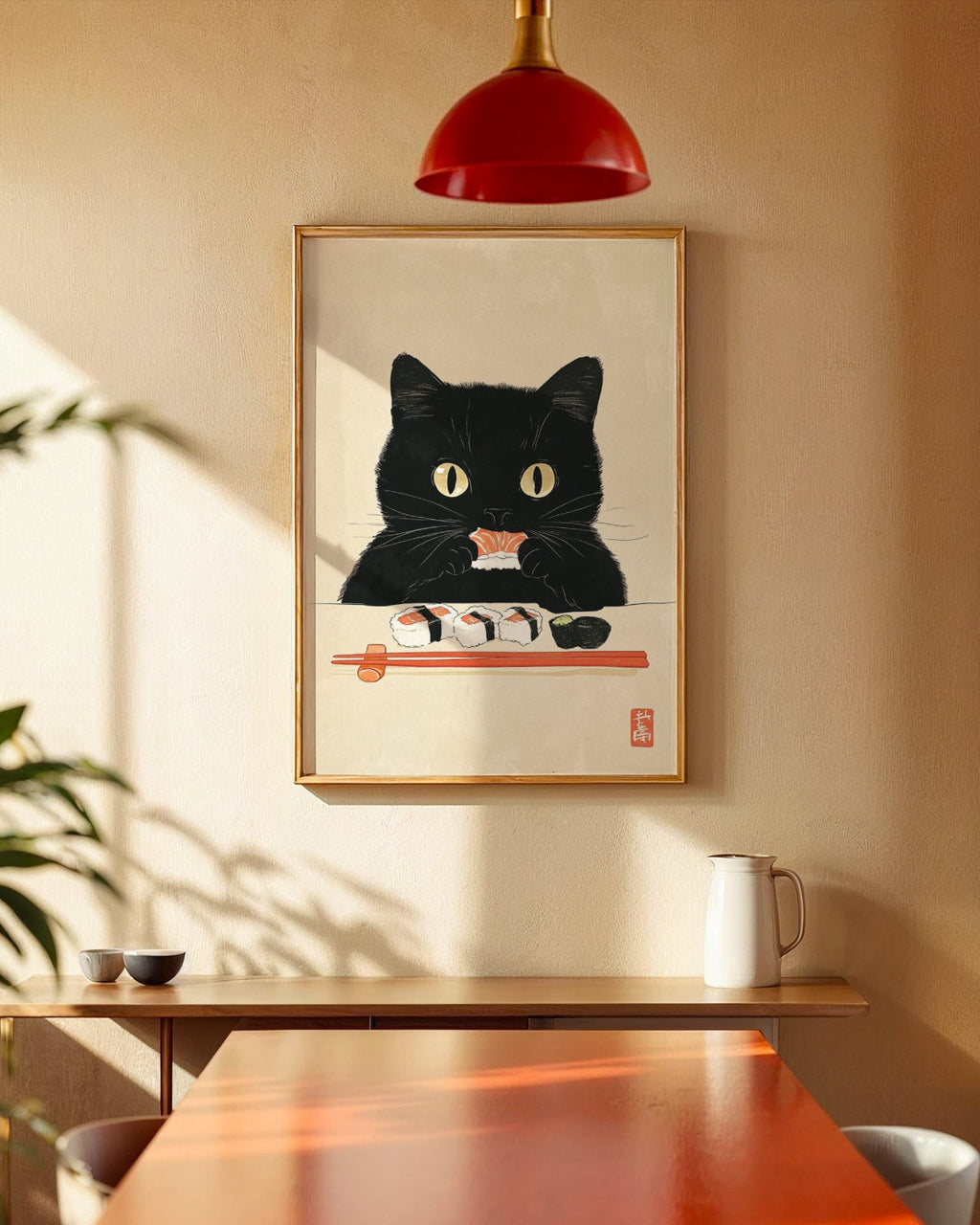 Sushi Yiyen Kara Kedi Poster