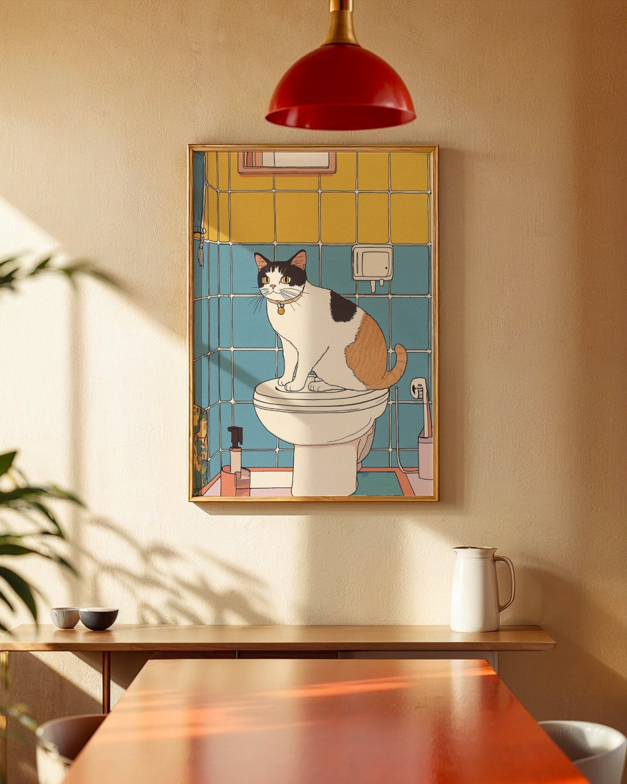 Cat In The Bathroom Poster