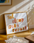Eat Sleep Read Repeat Poster