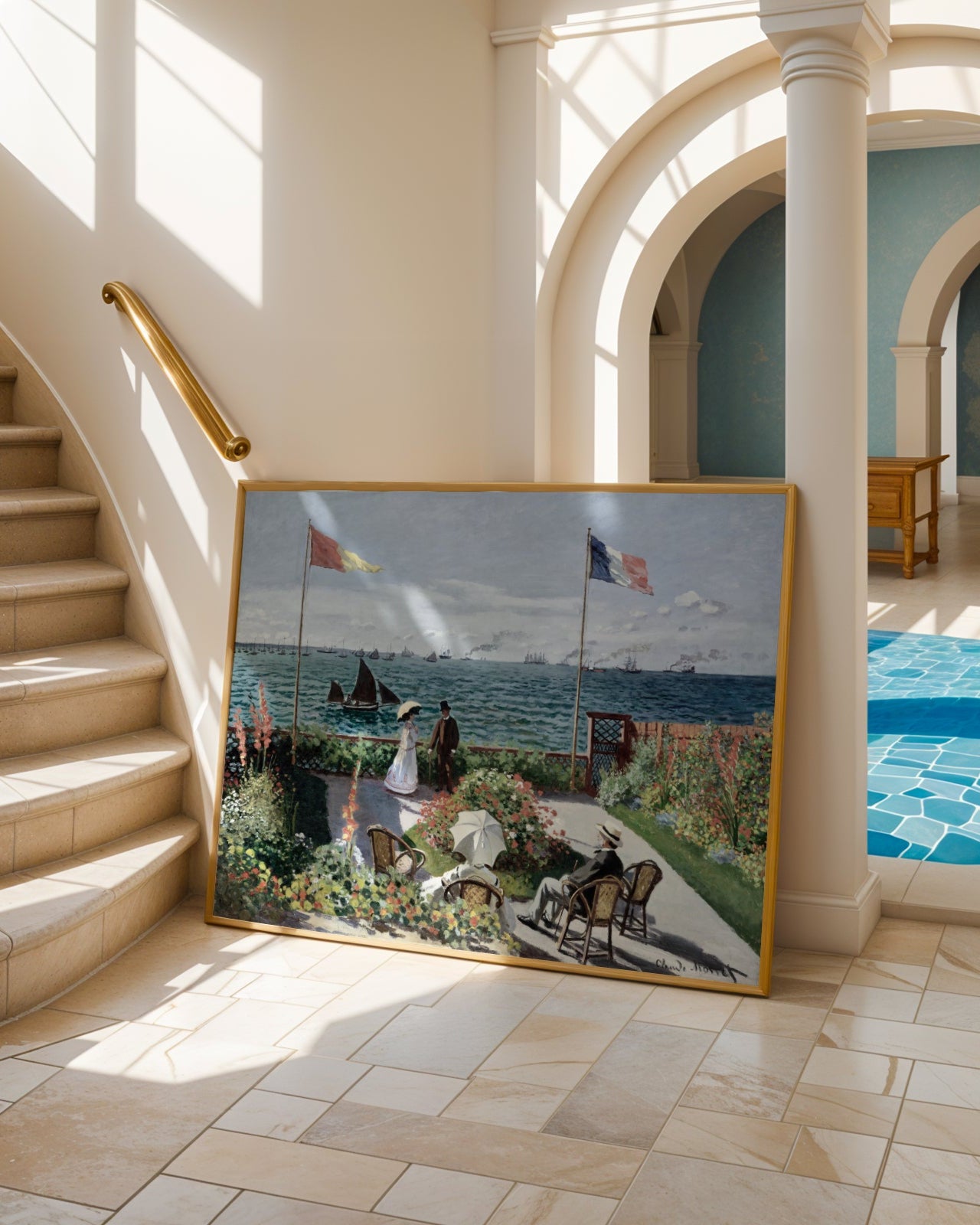 Claude Monet Sainte-Adresse’de Teras Poster