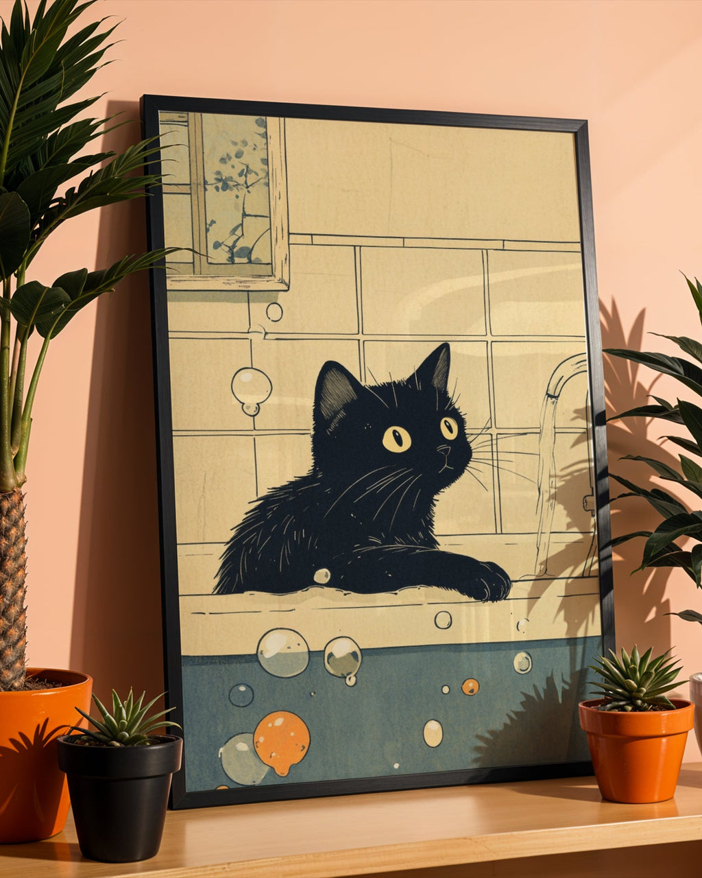 Black Cat Cleaning Poster