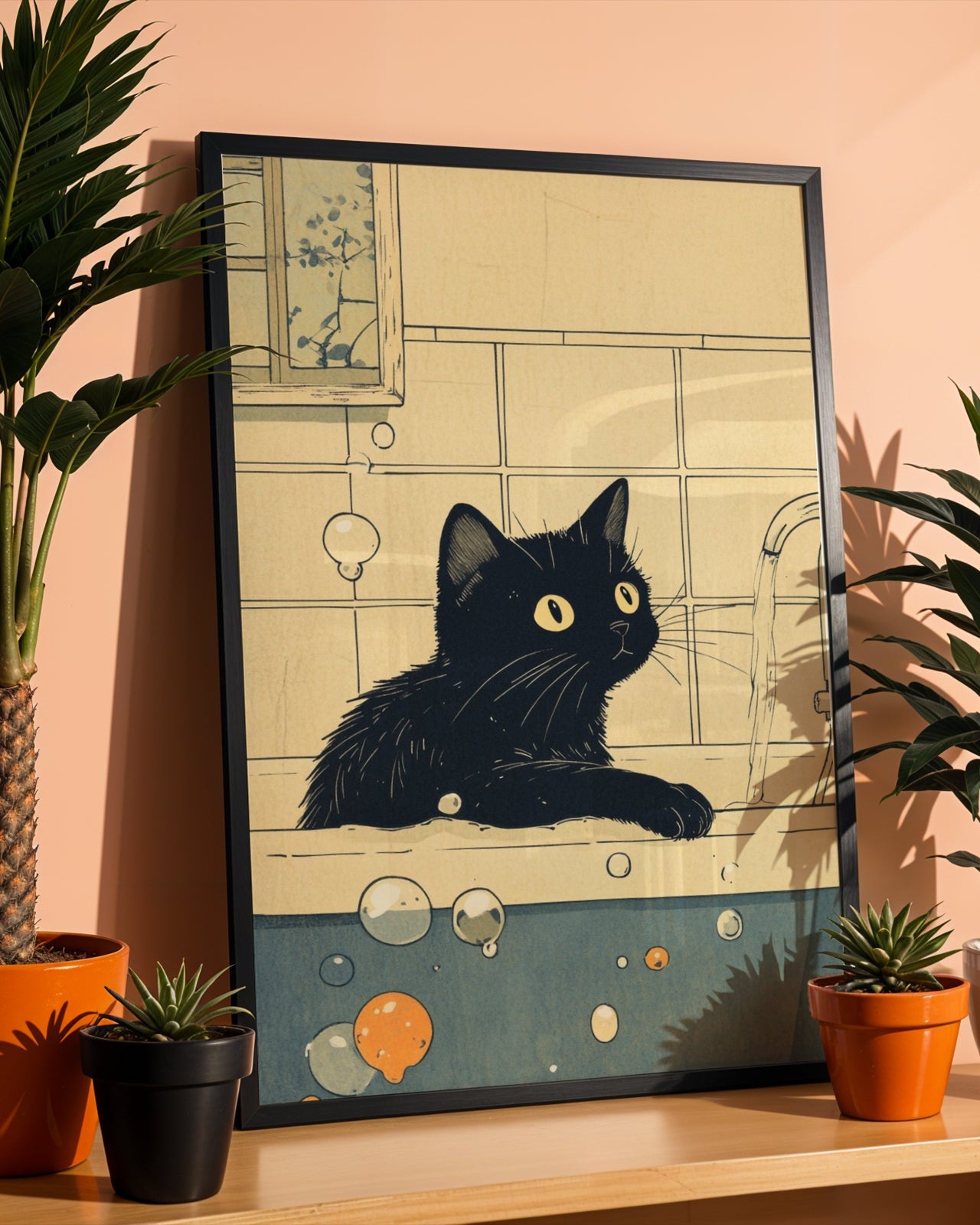 Black Cat Cleaning Poster