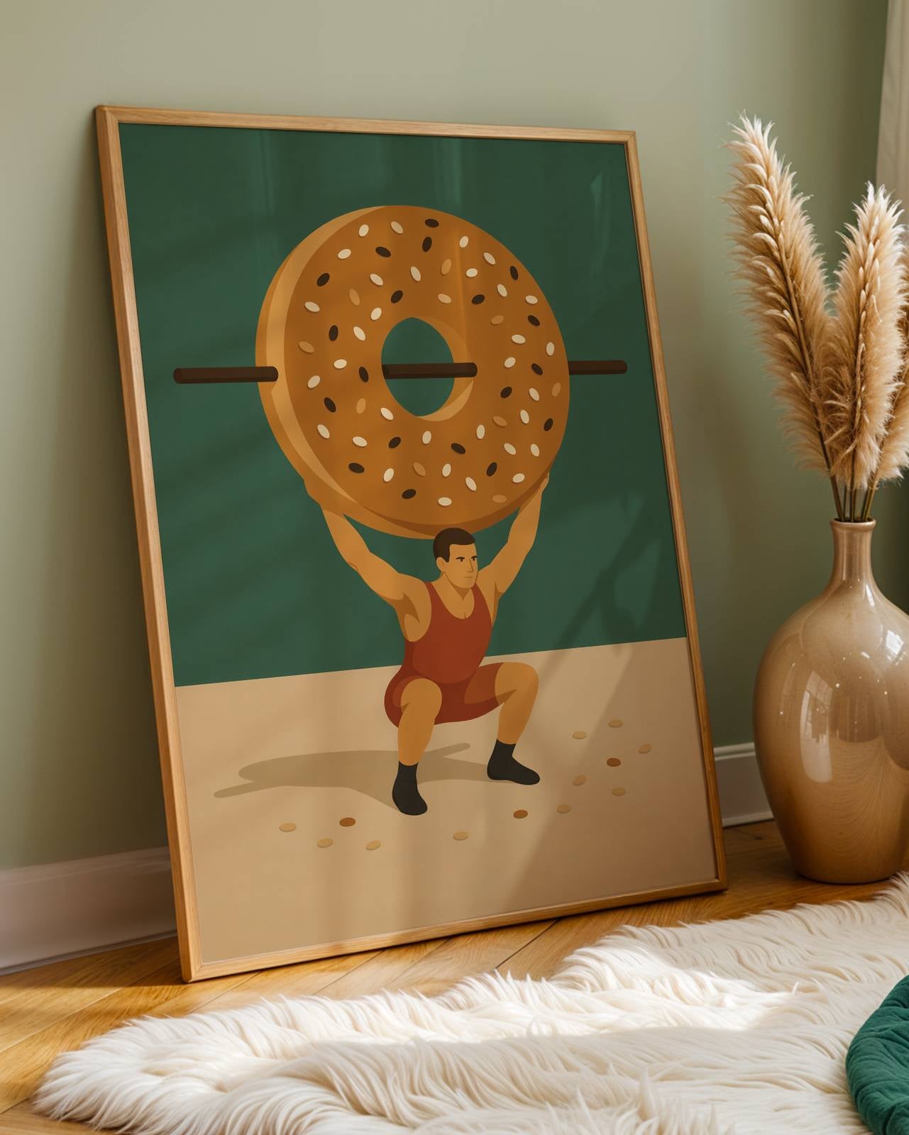 Bagel Weightlifting Poster