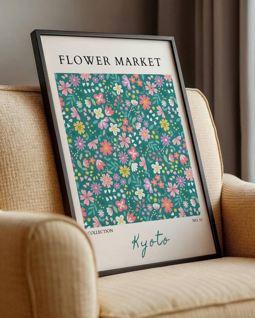 Flower Market Kyoto Poster