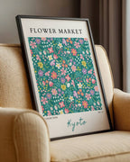 Flower Market Kyoto Poster