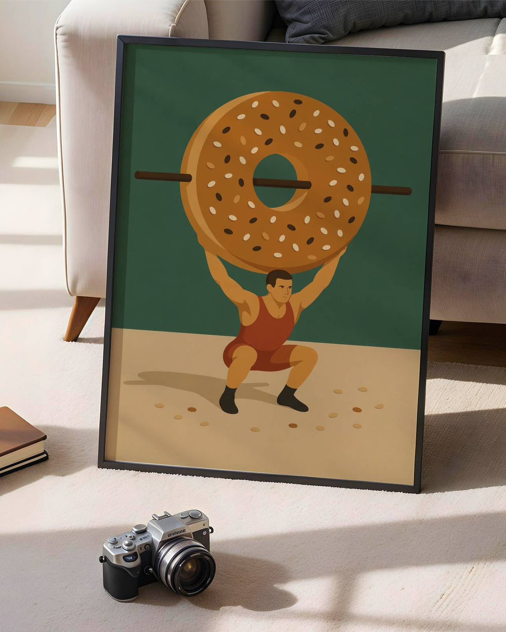 Bagel Weightlifting Poster