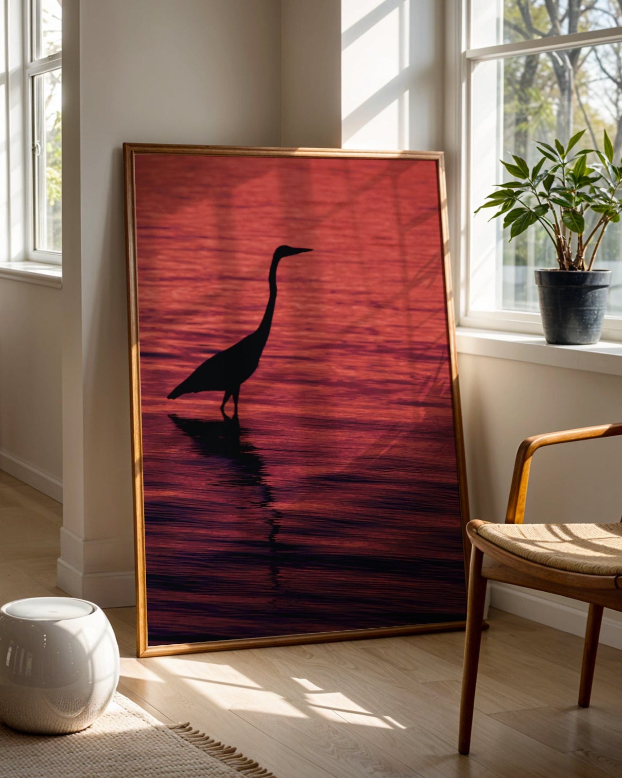 Günbatımında Flamingo Poster