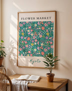 Flower Market Kyoto Poster