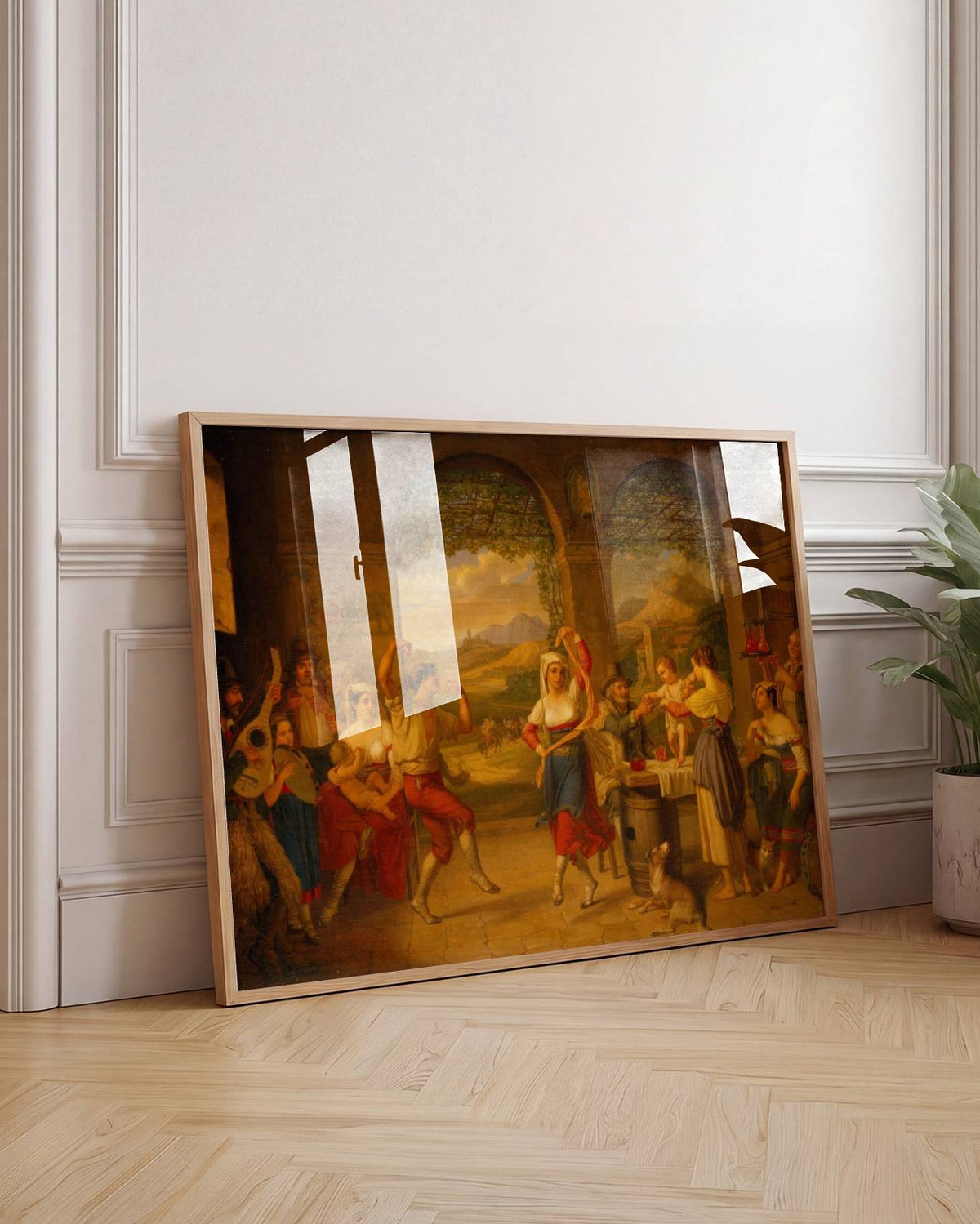 Dietrich Wilhelm Lindau - A Saltarello Being Danced In A Roman Osteria Poster