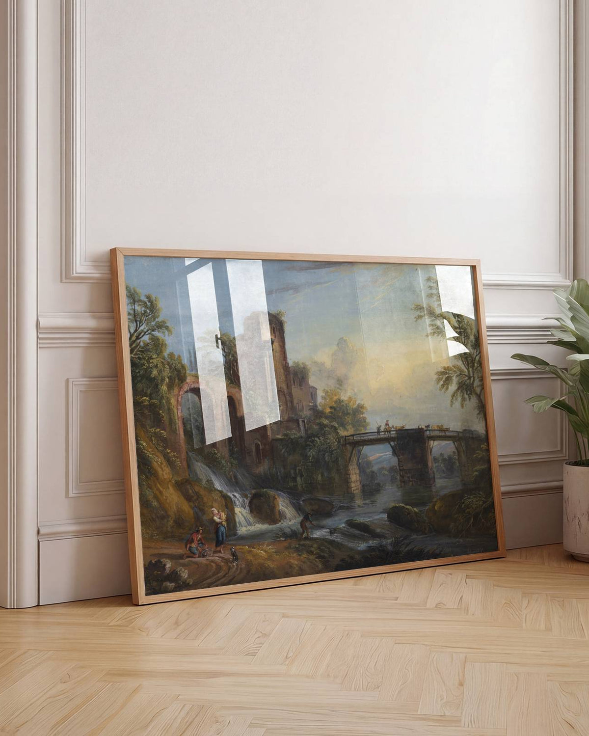 Jean Baptiste Lallemand - Dawn Landscape with Classical Ruins Poster