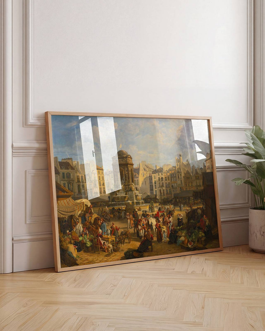 John James Chalon - View of the Market and Fontaine des Innocents, Paris Poster