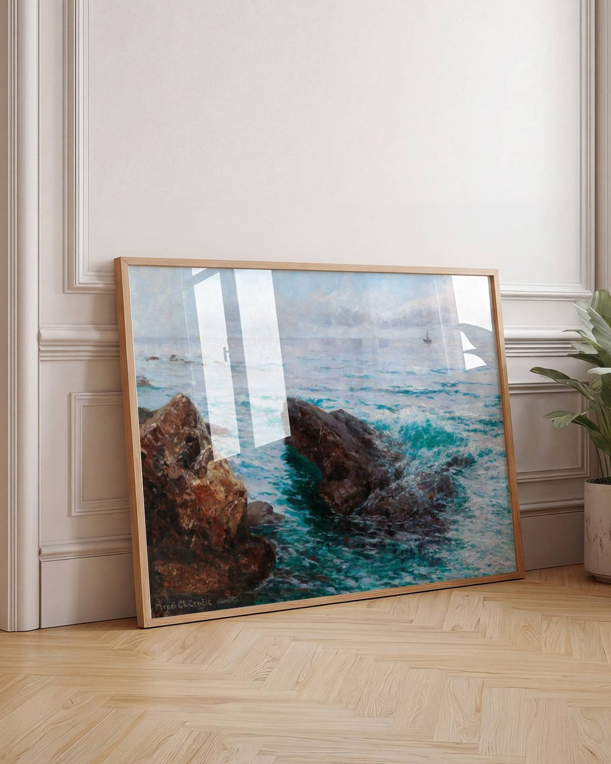 Menci Clement Crncic - Coastline With Boats Poster