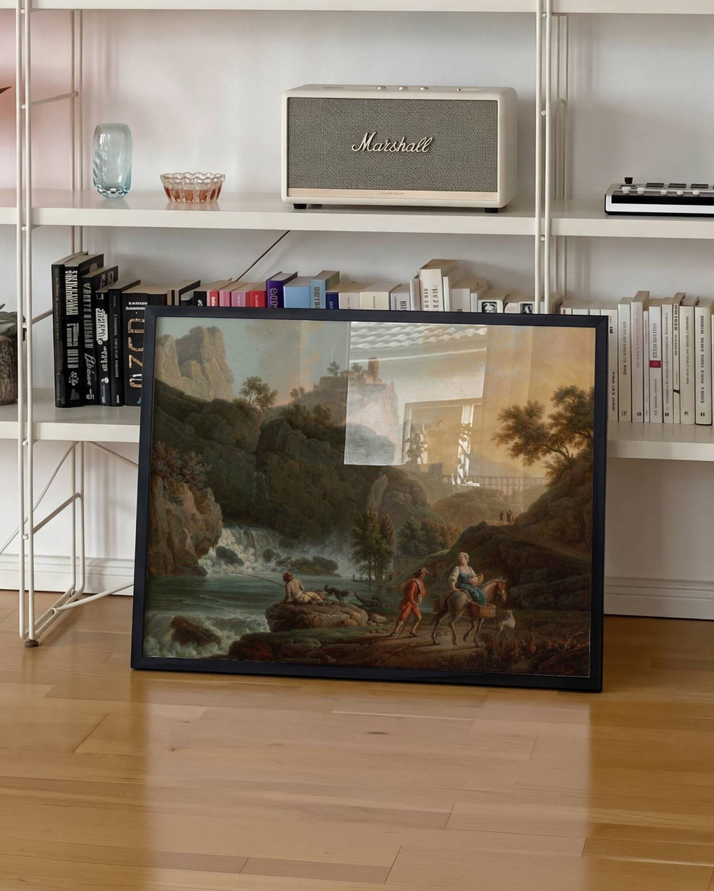 Claude Joseph Vernet - A Rocky Landscape with a Fisherman and Travellers Poster
