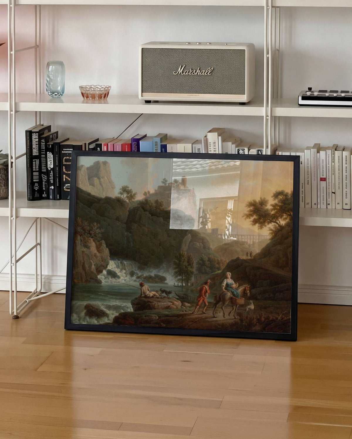 Claude Joseph Vernet - A Rocky Landscape with a Fisherman and Travellers Poster