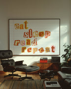 Eat Sleep Read Repeat Poster