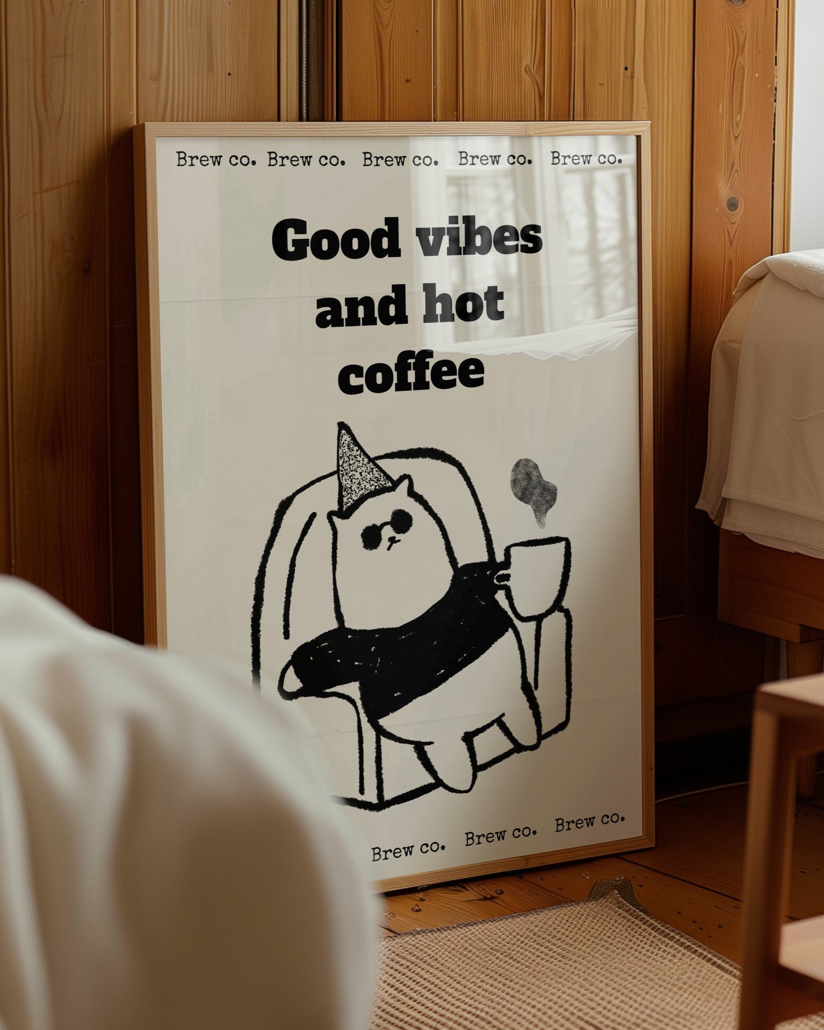 Good Vibes and Hot Coffee Poster
