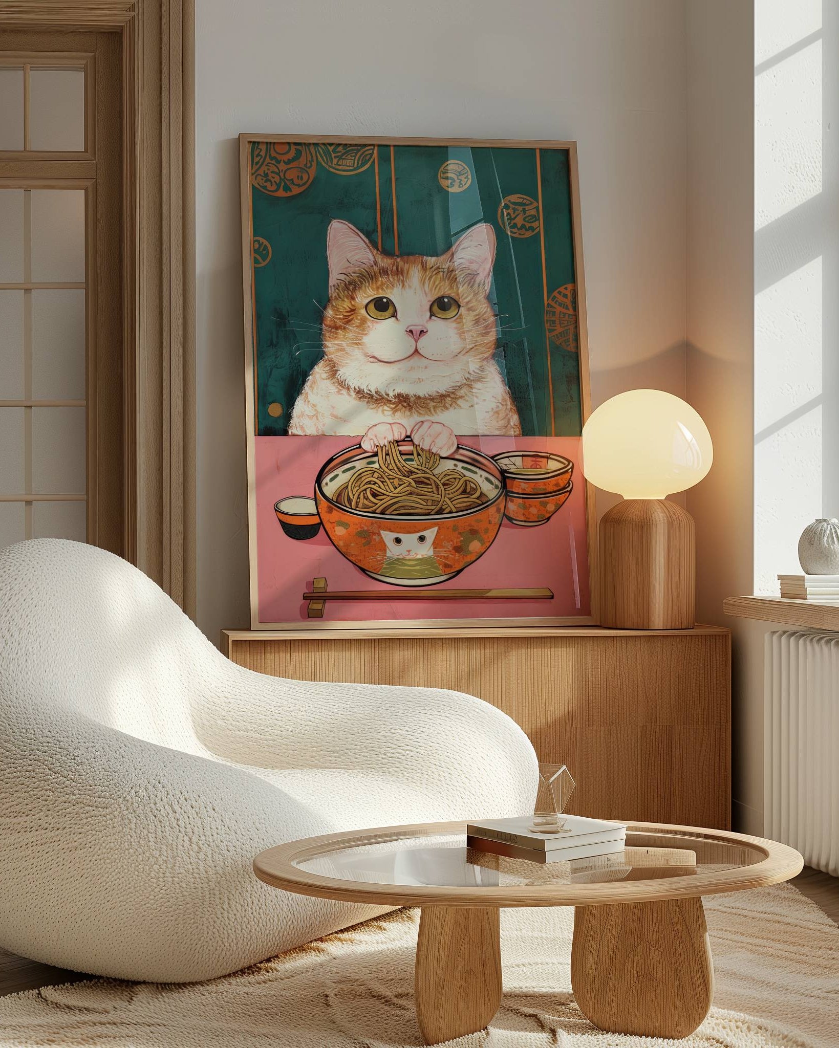 Cat and Noodle Poster