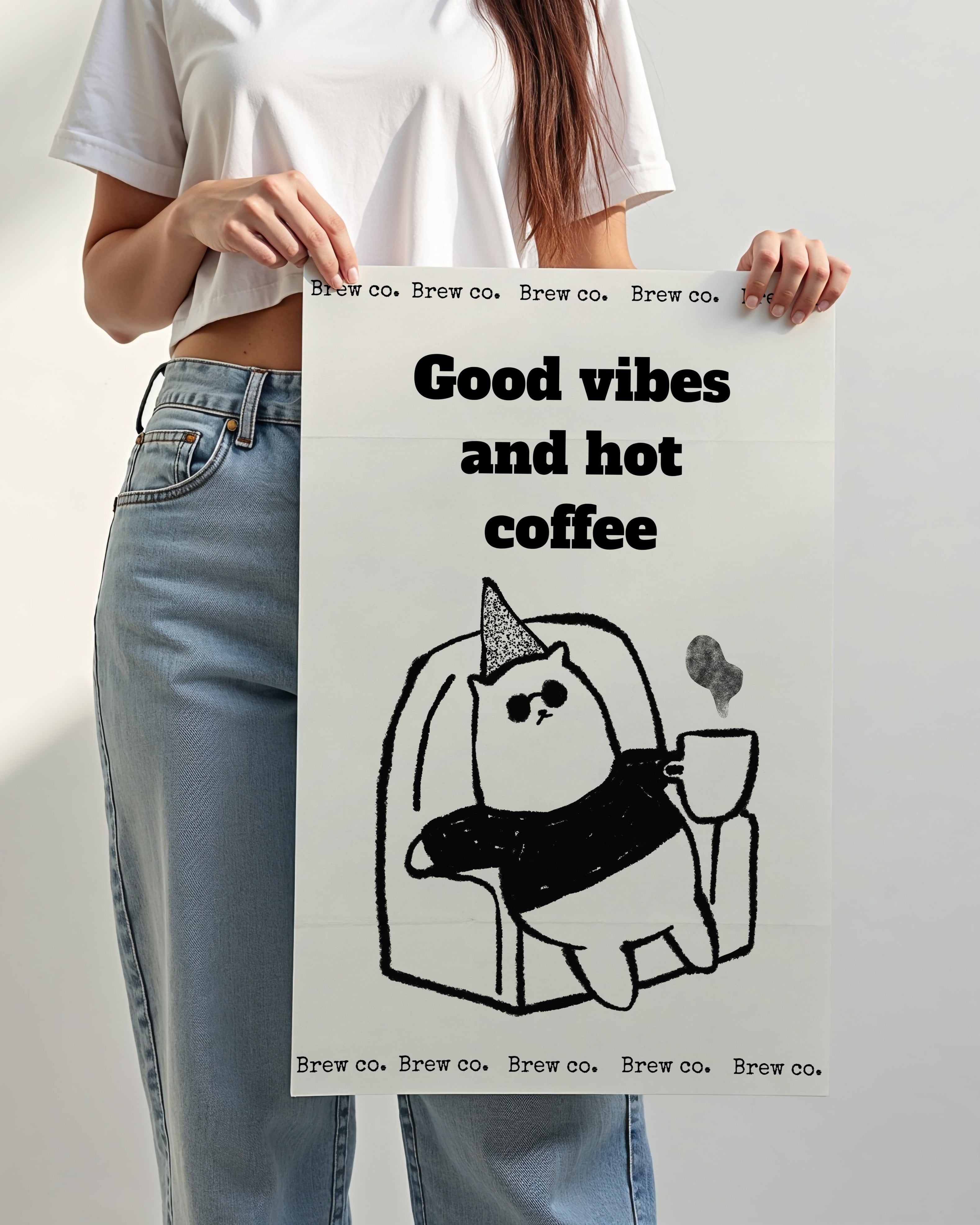 Good Vibes and Hot Coffee Poster